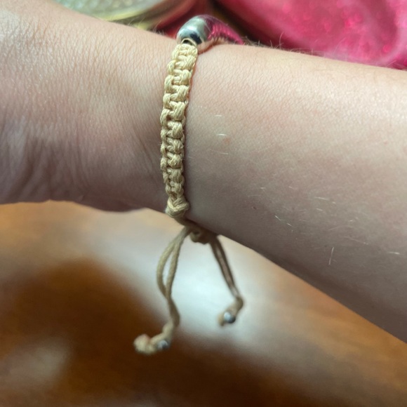 Shashi White Gold-Plated Beige Cord Snake Bracelet - Picture 4 of 4